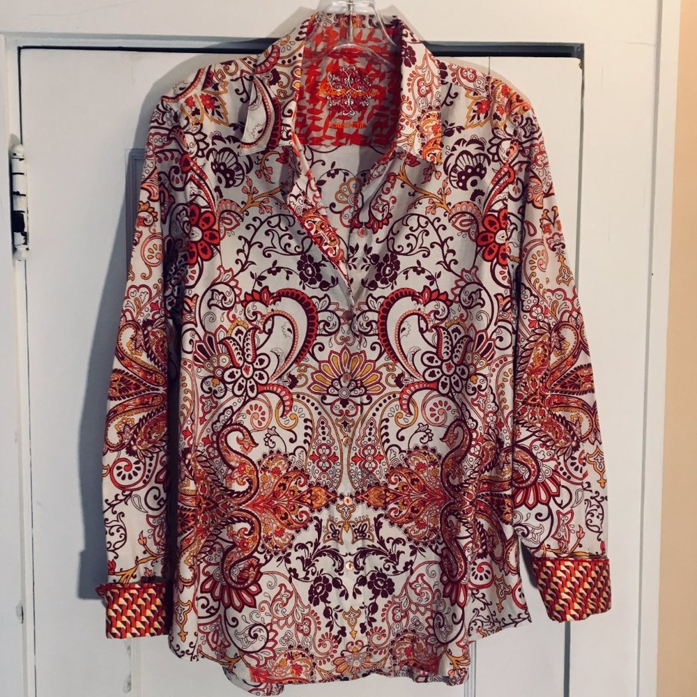 Robert Graham Colorful Women's Shirt Large